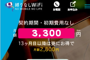 縛りなしWiFi公式